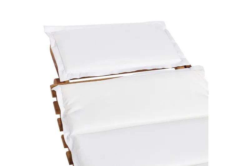 Aurinkotuoli Luino - Vaalea puu, valkoinen - Puutarhakalusteet - Puutarhatuoli - Aurinkosänky & aurinkovaunu