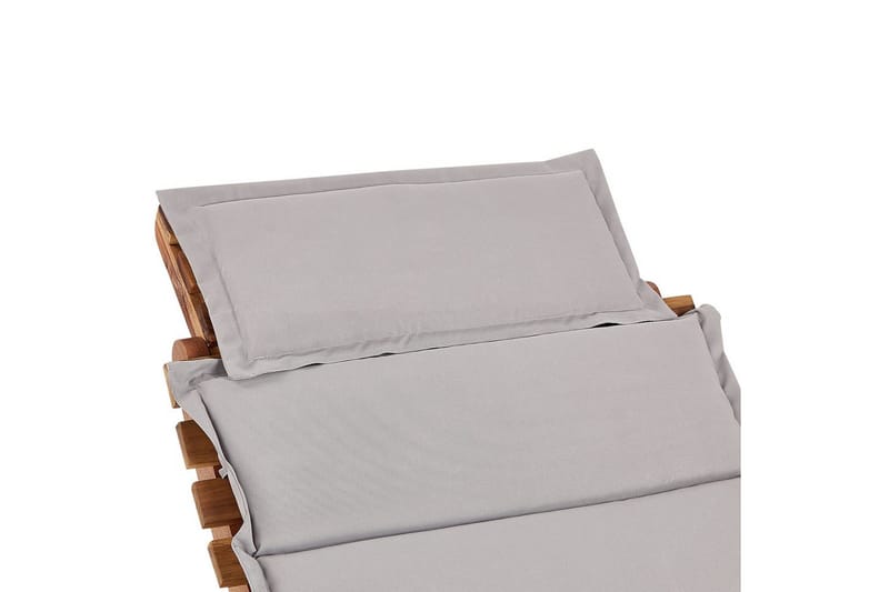 Aurinkotuoli Luino - Vaalea puu, harmaa - Puutarhakalusteet - Puutarhatuoli - Aurinkosänky & aurinkovaunu
