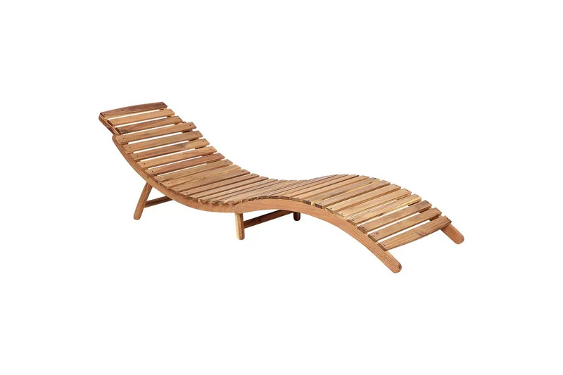 Aurinkotuoli Luino - Vaalea puu, valkoinen - Puutarhakalusteet - Puutarhatuoli - Aurinkosänky & aurinkovaunu