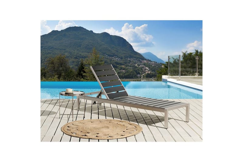 Aurinkotuoli Nardo - Musta, Hopea - Puutarhakalusteet - Puutarhatuoli - Aurinkosänky & aurinkovaunu