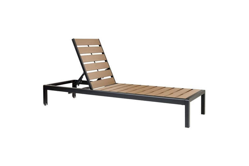 Aurinkotuoli Nardo - Vaaleaa puuta, musta, Vaalea puu, musta - Puutarhakalusteet - Puutarhatuoli - Aurinkosänky & aurinkovaunu