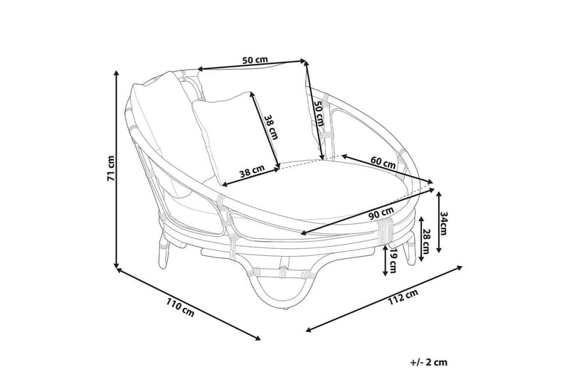 Aurinkotuoli Rossano - Luonnollinen, beige - Puutarhakalusteet - Puutarhatuoli - Ulkotilan nojatuolit