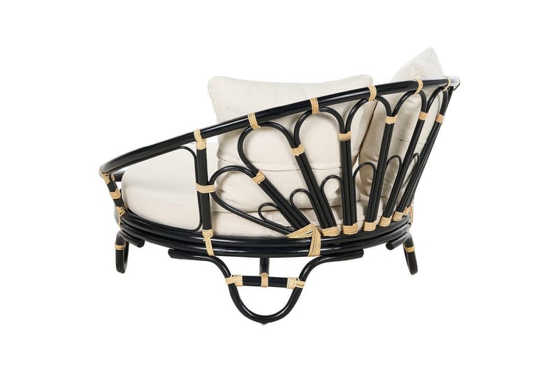 Aurinkotuoli Rossano - Musta, beige - Puutarhakalusteet - Puutarhatuoli - Ulkotilan nojatuolit