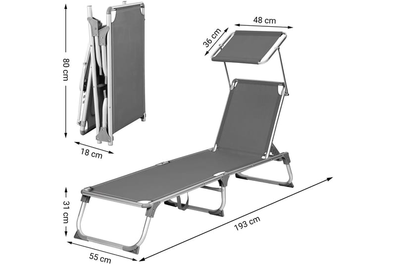 Aurinkotuoli Songmics 193 cm - Songmics - Puutarhakalusteet - Puutarhatuoli - Aurinkotuoli
