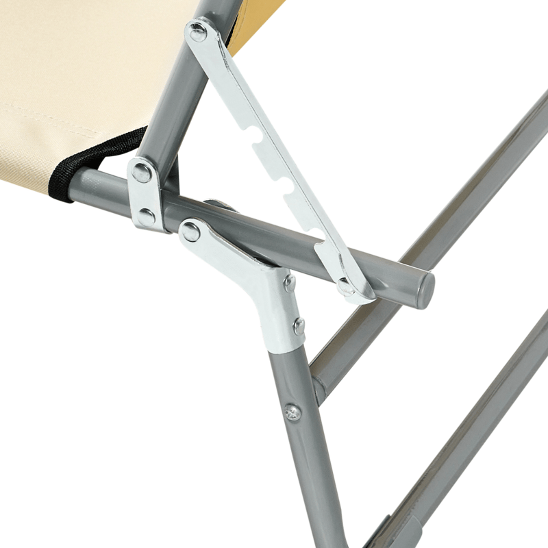 Aurinkotuoli ulos Foligno Teräs - Beige/Hopea - Puutarhakalusteet - Puutarhatuoli - Aurinkosänky & aurinkovaunu