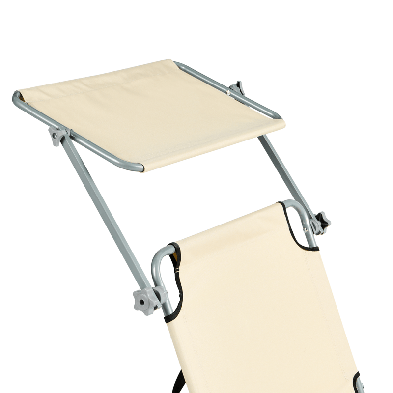 Aurinkotuoli ulos Foligno Teräs - Beige/Hopea - Puutarhakalusteet - Puutarhatuoli - Aurinkosänky & aurinkovaunu