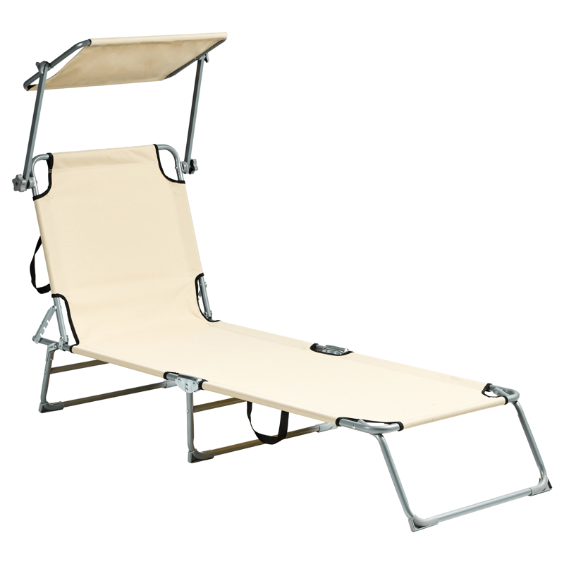 Aurinkotuoli ulos Foligno Teräs - Beige/Hopea - Puutarhakalusteet - Puutarhatuoli - Aurinkosänky & aurinkovaunu