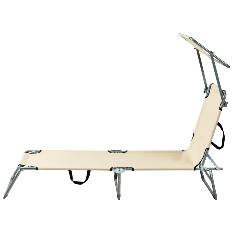 Aurinkotuoli ulos Foligno Teräs - Beige/Hopea - Puutarhakalusteet - Puutarhatuoli - Aurinkosänky & aurinkovaunu