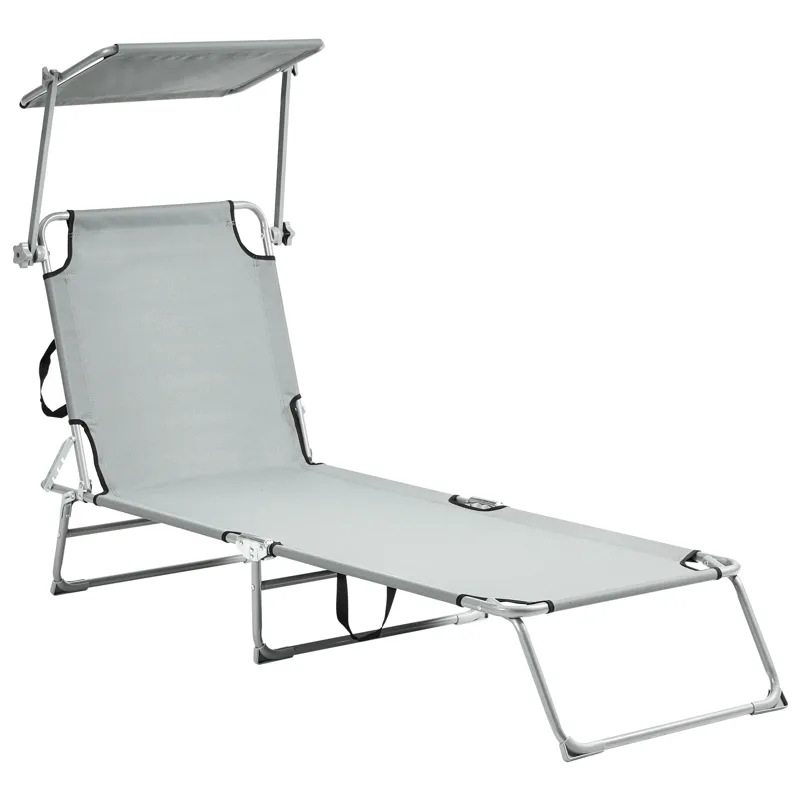 Aurinkotuoli ulos Foligno Teräs - Harmaa/Hopea - Puutarhakalusteet - Puutarhatuoli - Aurinkosänky & aurinkovaunu