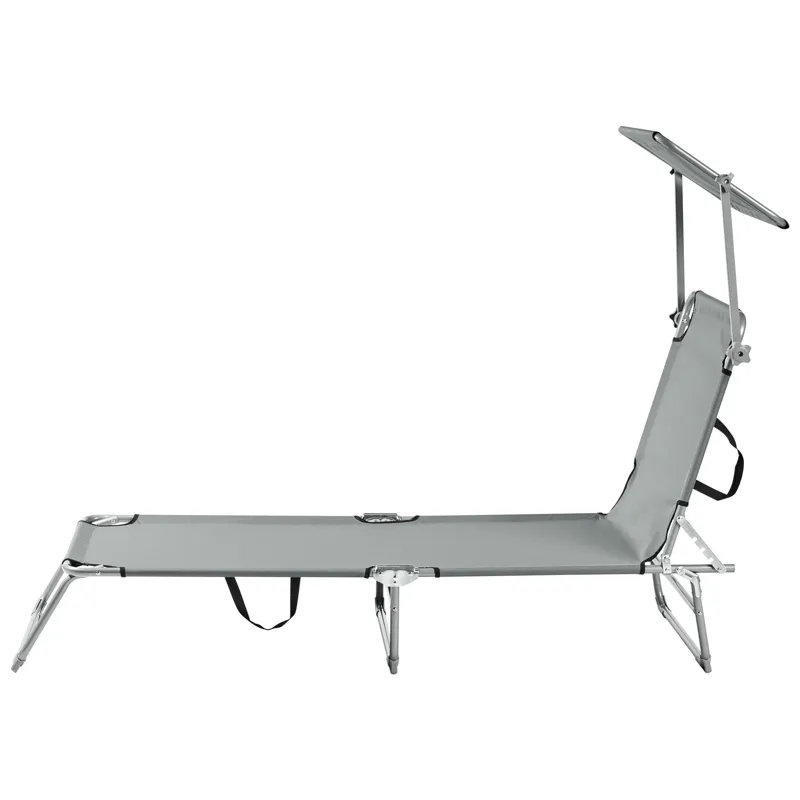 Aurinkotuoli ulos Foligno Teräs - Harmaa/Hopea - Puutarhakalusteet - Puutarhatuoli - Aurinkosänky & aurinkovaunu