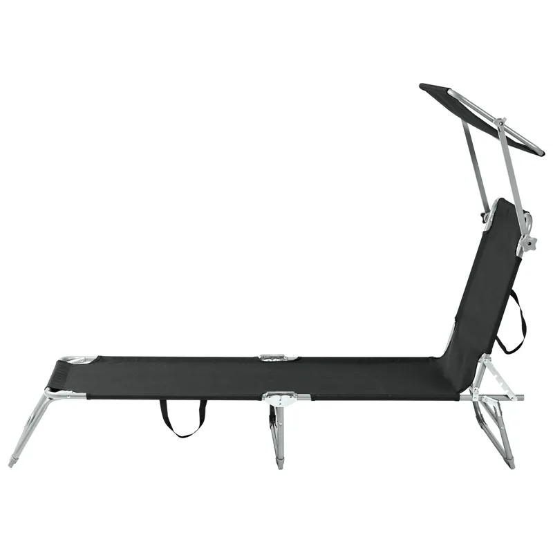 Aurinkotuoli ulos Foligno Teräs - Musta/hopea - Puutarhakalusteet - Puutarhatuoli - Aurinkosänky & aurinkovaunu