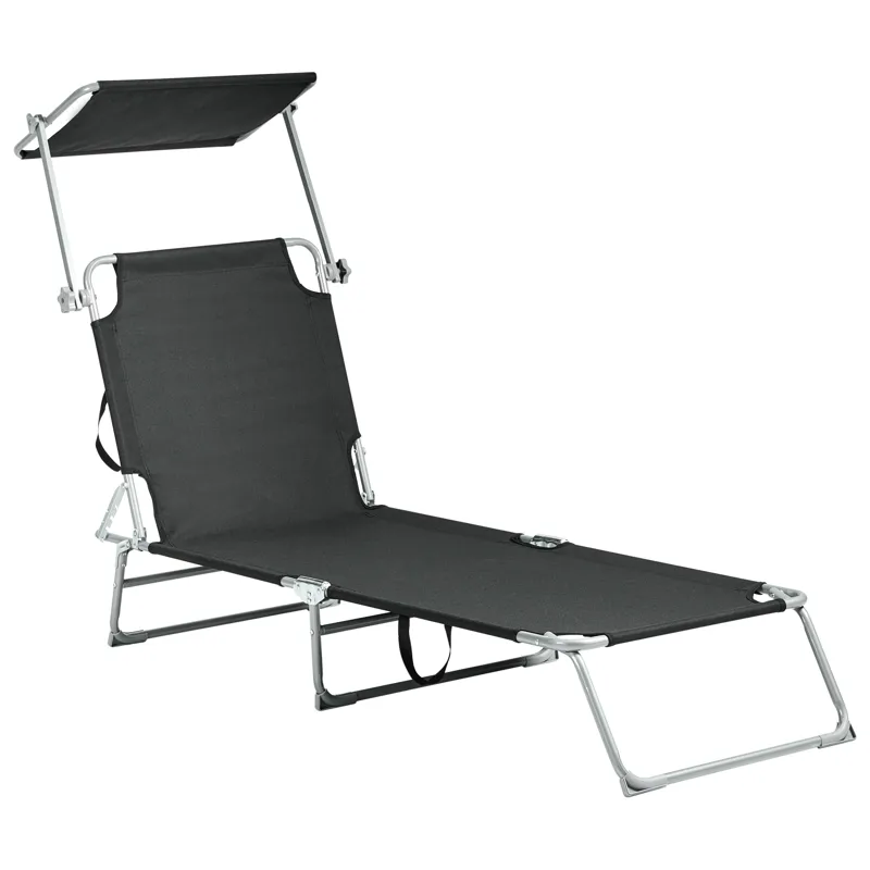 Aurinkotuoli ulos Foligno Teräs - Musta/hopea - Puutarhakalusteet - Puutarhatuoli - Aurinkosänky & aurinkovaunu