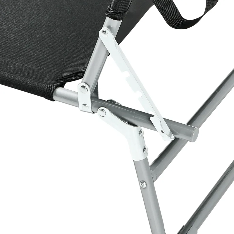 Aurinkotuoli ulos Foligno Teräs - Musta/hopea - Puutarhakalusteet - Puutarhatuoli - Aurinkosänky & aurinkovaunu