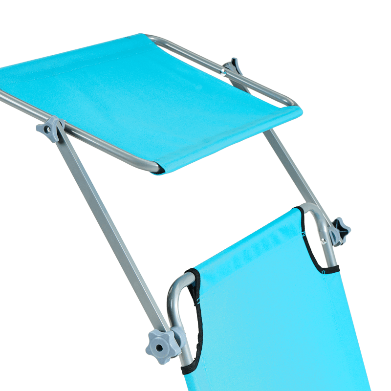 Aurinkotuoli ulos Foligno Teräs - Sininen/Hopea - Puutarhakalusteet - Puutarhatuoli - Aurinkosänky & aurinkovaunu