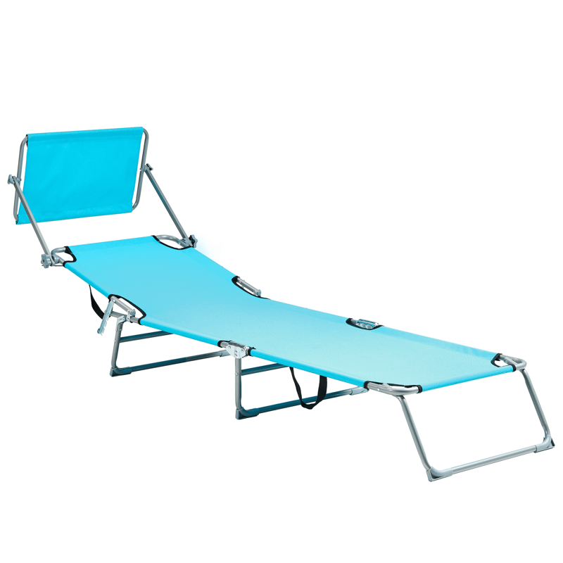 Aurinkotuoli ulos Foligno Teräs - Sininen/Hopea - Puutarhakalusteet - Puutarhatuoli - Aurinkosänky & aurinkovaunu