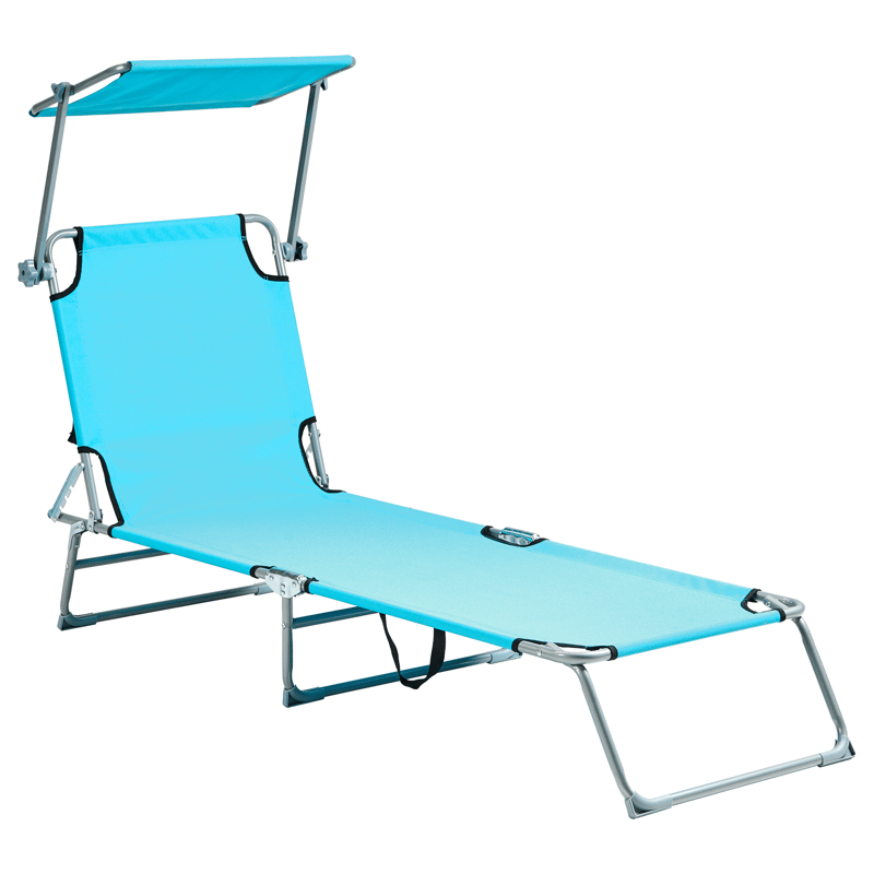 Aurinkotuoli ulos Foligno Teräs - Sininen/Hopea - Puutarhakalusteet - Puutarhatuoli - Aurinkosänky & aurinkovaunu