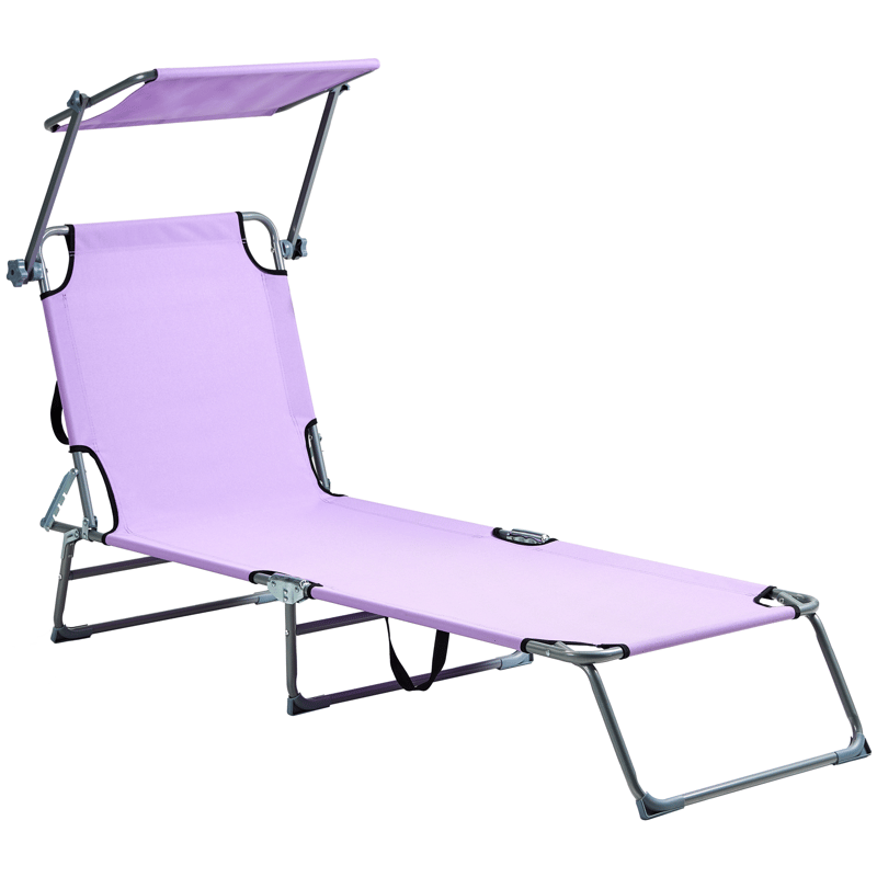 Aurinkotuoli ulos Foligno Teräs - Violetti/hopea - Puutarhakalusteet - Puutarhatuoli - Aurinkosänky & aurinkovaunu