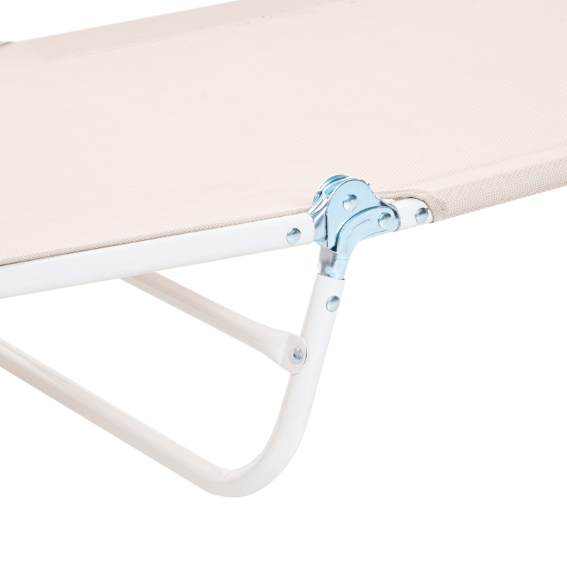 Aurinkotuoli ulos Kastoria - Beige/valkoinen - Puutarhakalusteet - Puutarhatuoli - Aurinkosänky & aurinkovaunu