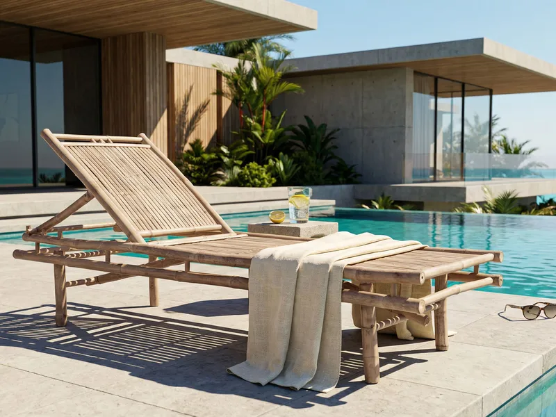 Aurinkotuoli ulos Sulmona bambupuu - Ruskea - Puutarhakalusteet - Puutarhatuoli - Aurinkosänky & aurinkovaunu