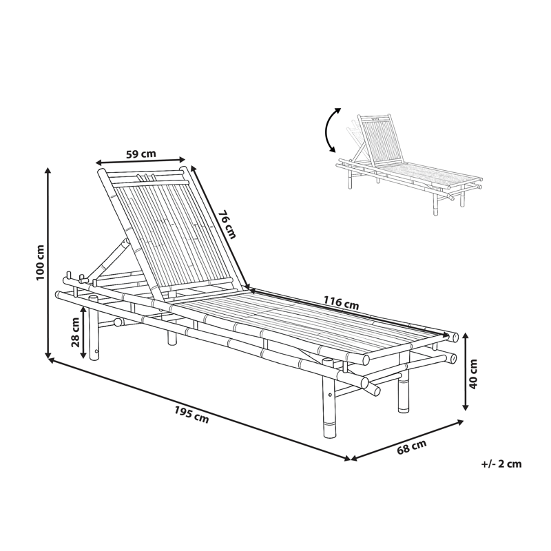 Aurinkotuoli ulos Sulmona bambupuu - Ruskea - Puutarhakalusteet - Puutarhatuoli - Aurinkosänky & aurinkovaunu