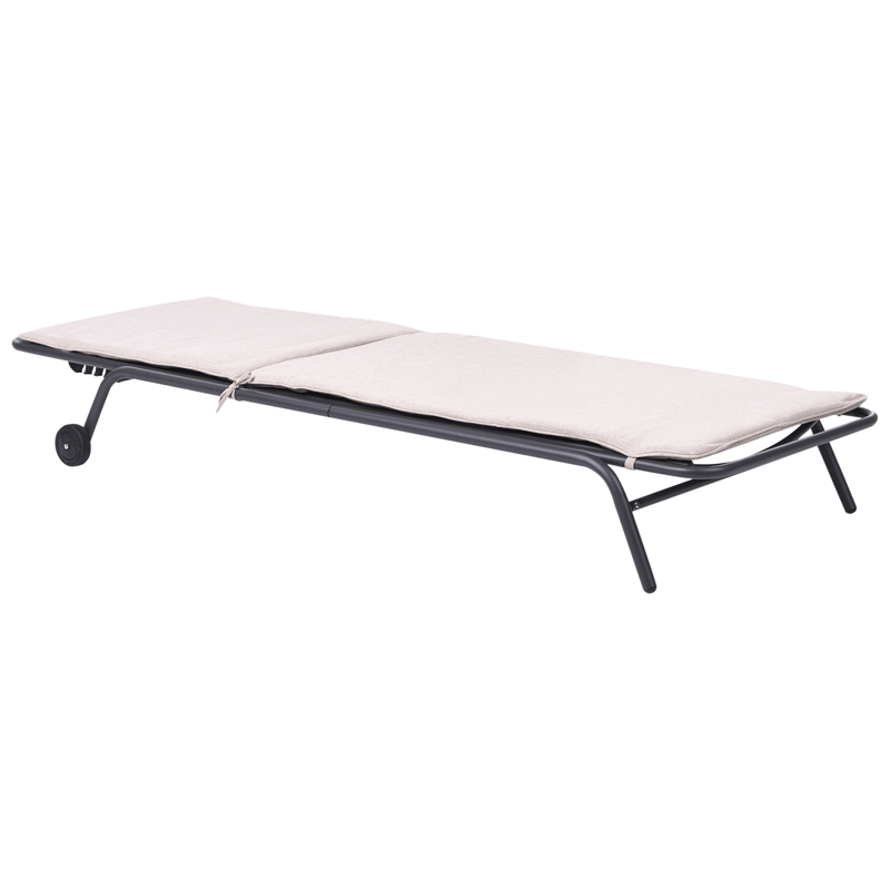 Aurinkotuoli ulos Volterra Teräs - Beige/Harmaa - Puutarhakalusteet - Puutarhatuoli - Aurinkosänky & aurinkovaunu