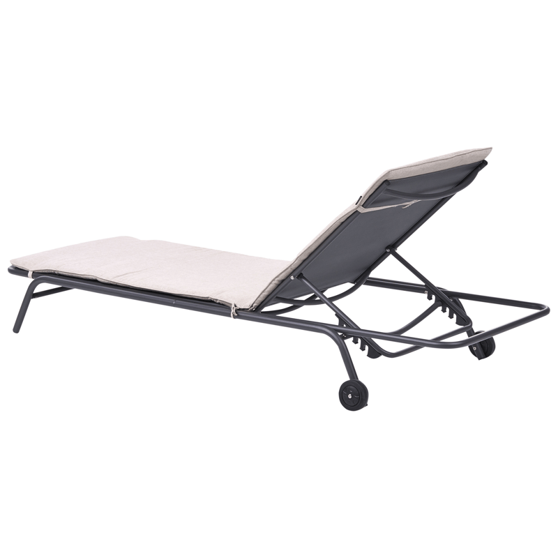 Aurinkotuoli ulos Volterra Teräs - Beige/Harmaa - Puutarhakalusteet - Puutarhatuoli - Aurinkosänky & aurinkovaunu