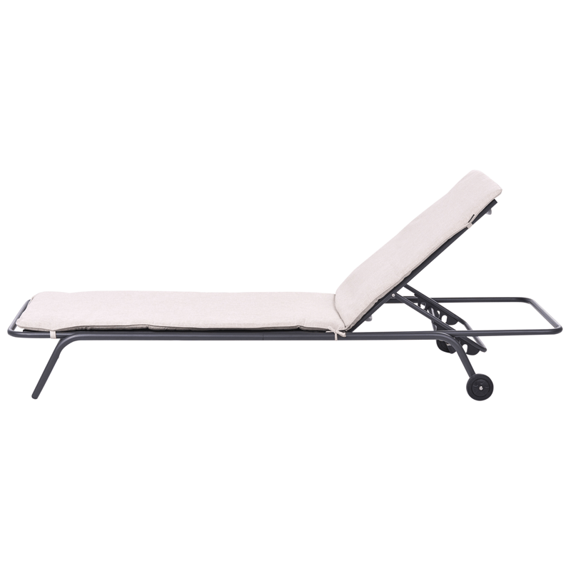 Aurinkotuoli ulos Volterra Teräs - Beige/Harmaa - Puutarhakalusteet - Puutarhatuoli - Aurinkosänky & aurinkovaunu