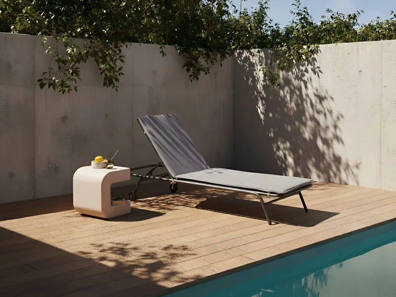 Aurinkotuoli ulos Volterra Teräs - Harmaa - Puutarhakalusteet - Puutarhatuoli - Aurinkosänky & aurinkovaunu