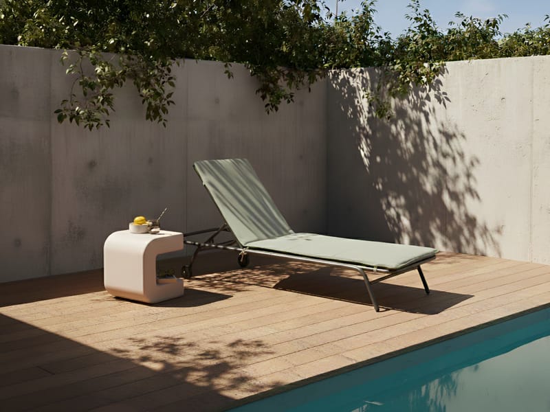 Aurinkotuoli ulos Volterra Teräs - Vihreä/Harmaa - Puutarhakalusteet - Puutarhatuoli - Aurinkosänky & aurinkovaunu