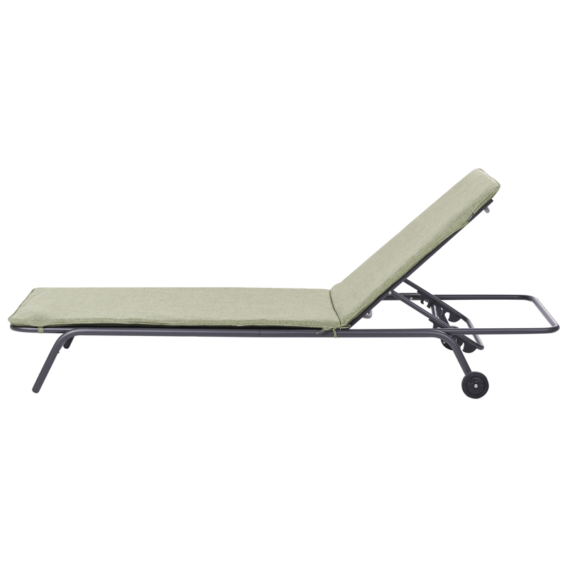 Aurinkotuoli ulos Volterra Teräs - Vihreä/Harmaa - Puutarhakalusteet - Puutarhatuoli - Aurinkosänky & aurinkovaunu