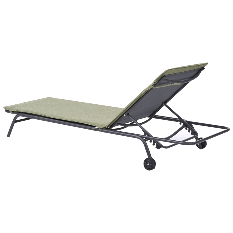 Aurinkotuoli ulos Volterra Teräs - Vihreä/Harmaa - Puutarhakalusteet - Puutarhatuoli - Aurinkosänky & aurinkovaunu