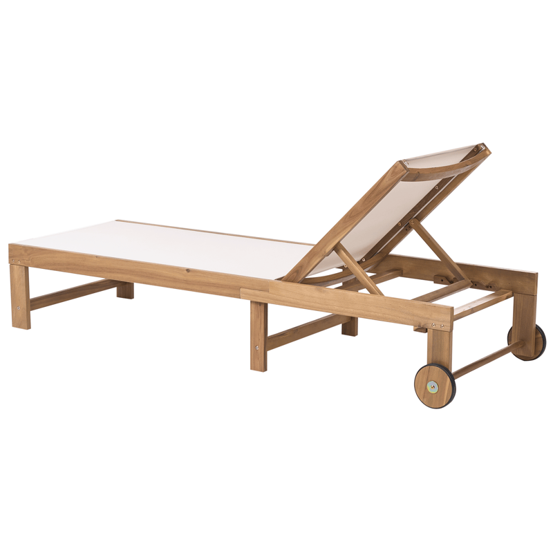 Aurinkotuoli ulos Pedesina akaasiapuu - Ruskea/Beige - Puutarhakalusteet - Puutarhatuoli - Aurinkosänky & aurinkovaunu