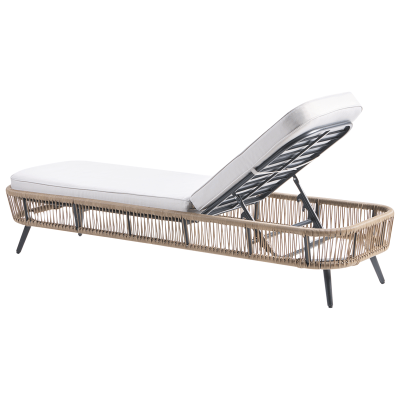 Aurinkotuoli ulos pehmusteella Zeri polyrottinki - Beige - Puutarhakalusteet - Puutarhatuoli - Aurinkosänky & aurinkovaunu