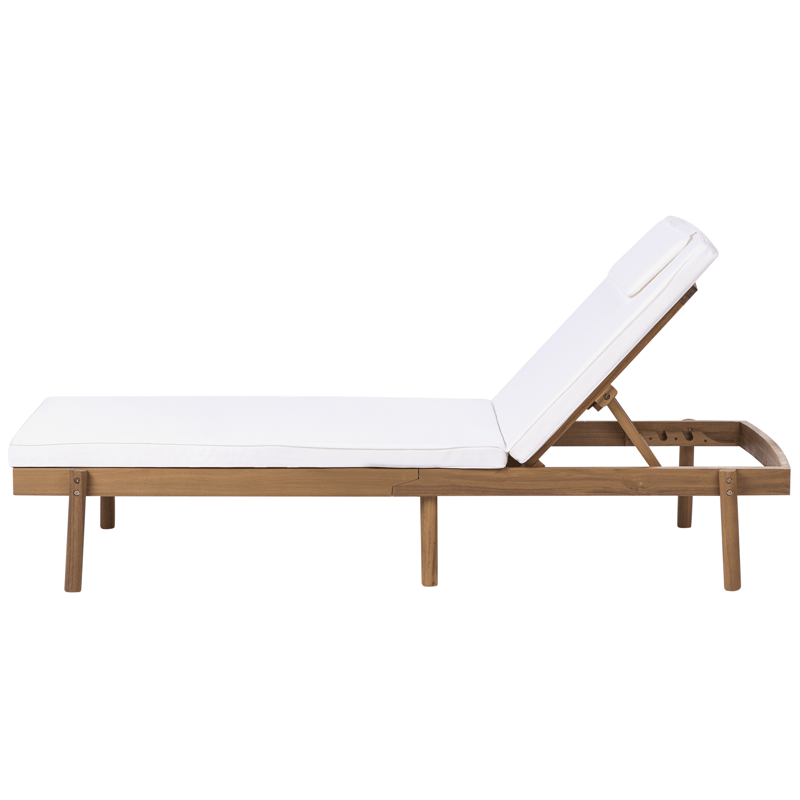 Aurinkotuoli ulos pehmusteella Marcetelli akaasiapuu - Ruskea/Valkoinen - Puutarhakalusteet - Puutarhatuoli - Aurinkosänky & aurinkovaunu