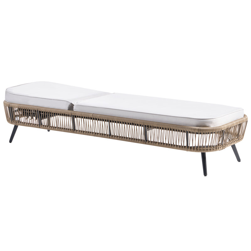 Aurinkotuoli ulos pehmusteella Zeri polyrottinki - Beige - Puutarhakalusteet - Puutarhatuoli - Aurinkosänky & aurinkovaunu