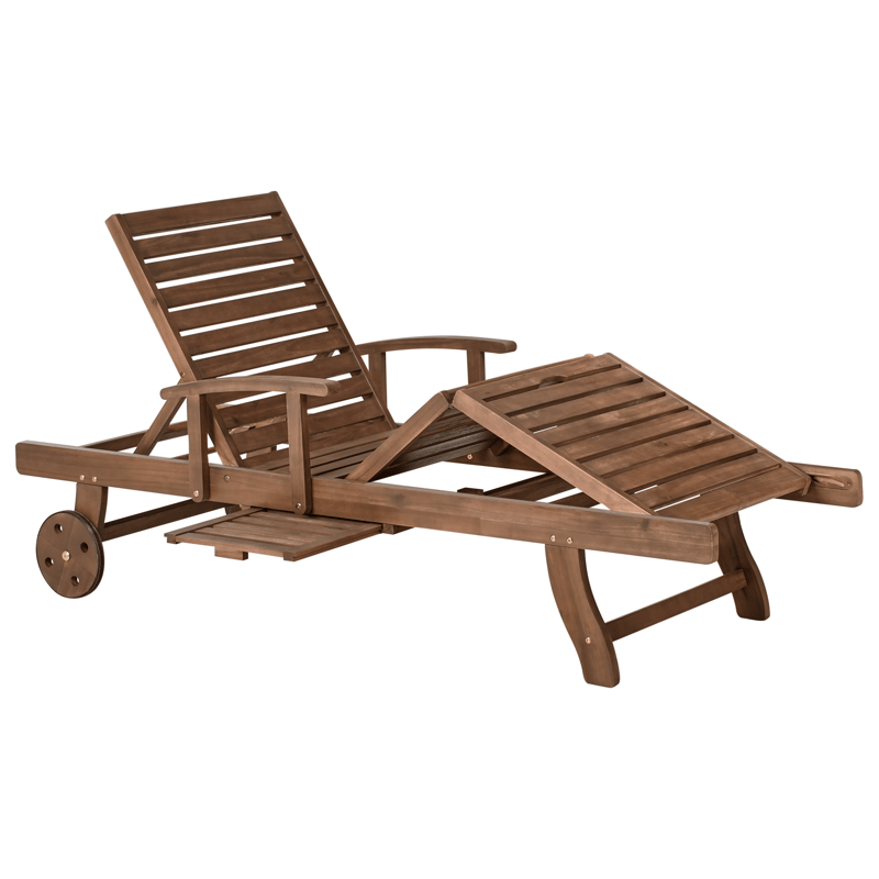 Aurinkotuoli ulos pehmusteella Amantea Premium akaasiapuu - Ruskea/Vihreä - Puutarhakalusteet - Puutarhatuoli - Aurinkosänky & aurinkovaunu