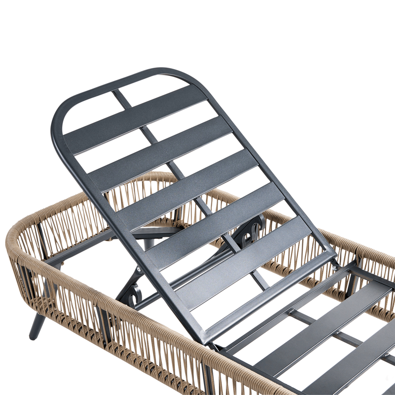 Aurinkotuoli ulos pehmusteella Zeri polyrottinki - Beige - Puutarhakalusteet - Puutarhatuoli - Aurinkosänky & aurinkovaunu