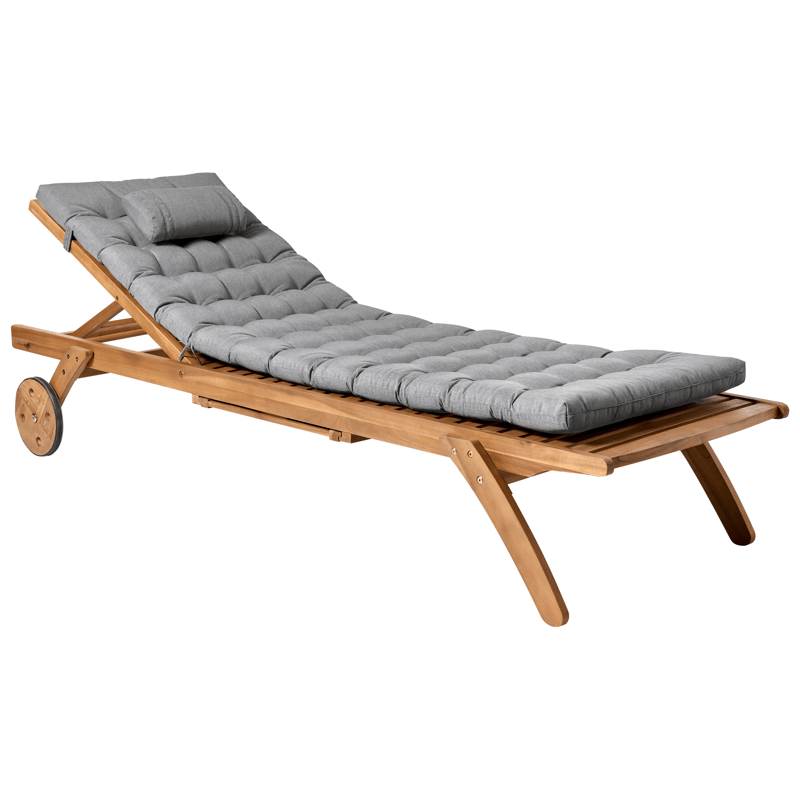 Aurinkotuoli ulos pehmusteella Cesana Premium akaasiapuu - Ruskea/Harmaa - Puutarhakalusteet - Puutarhatuoli - Aurinkosänky & aurinkovaunu