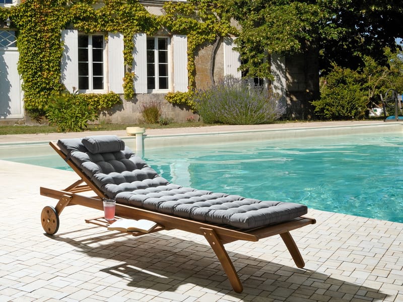 Aurinkotuoli ulos pehmusteella Cesana Premium akaasiapuu - Ruskea/Harmaa - Puutarhakalusteet - Puutarhatuoli - Aurinkosänky & aurinkovaunu