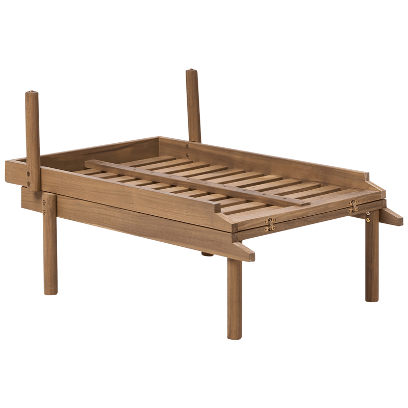 Aurinkotuoli ulos pehmusteella Marcetelli akaasiapuu - Ruskea/Valkoinen - Puutarhakalusteet - Puutarhatuoli - Aurinkosänky & aurinkovaunu