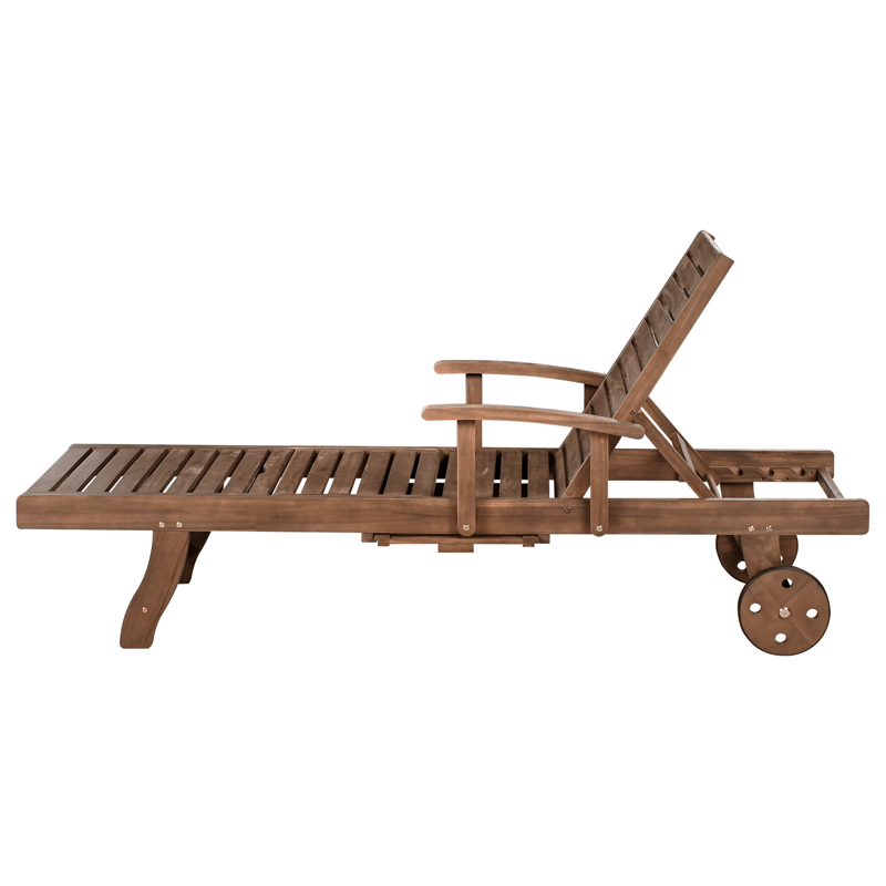 Aurinkotuoli ulos pehmusteella Amantea Premium akaasiapuu - Ruskea/Harmaa - Puutarhakalusteet - Puutarhatuoli - Aurinkosänky & aurinkovaunu