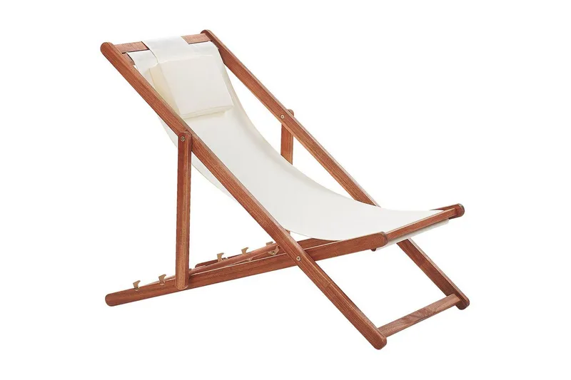 Aurinkotuolisetti 2 Avellino - Valkoinen, tumma puu, monivärinen - Puutarhakalusteet - Puutarhatuoli - Aurinkotuoli