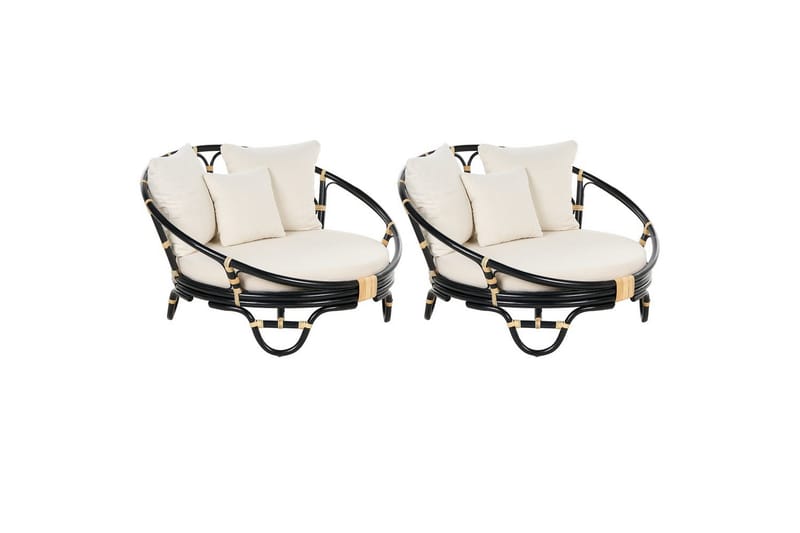 Aurinkotuolisetti 2 kpl Rossano, Musta, beige
