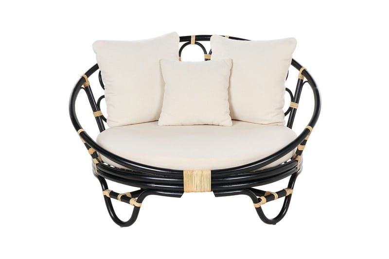 Aurinkotuolisetti 2 kpl Rossano - Musta, beige - Puutarhakalusteet - Puutarhatuoli - Ulkotilan nojatuolit