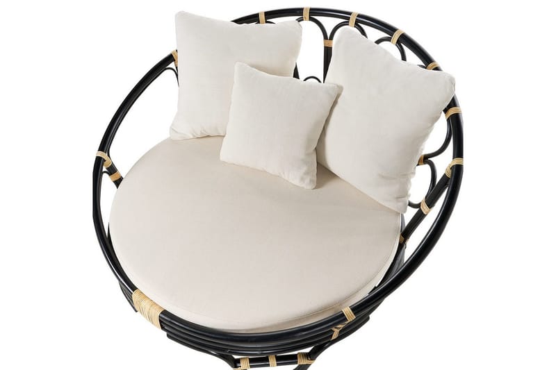 Aurinkotuolisetti 2 kpl Rossano - Musta, beige - Puutarhakalusteet - Puutarhatuoli - Ulkotilan nojatuolit