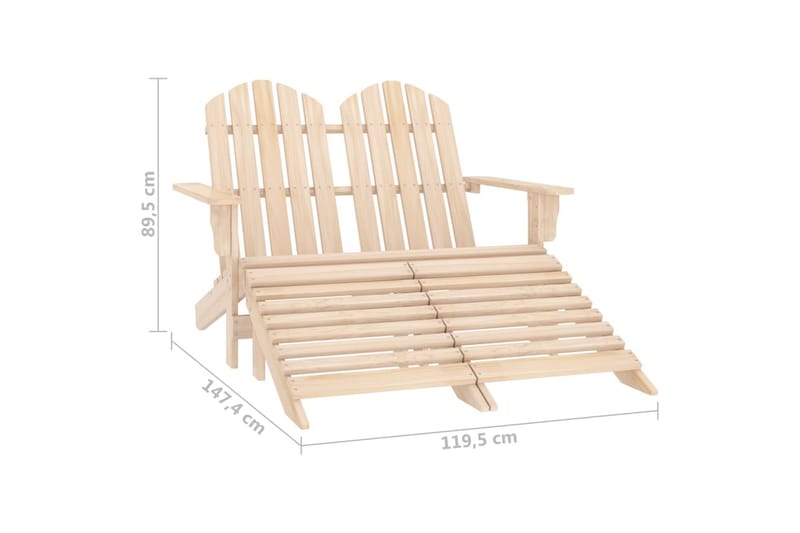 2-istuttava Adirondack-puutarhatuoli/rahi täysi kuusi - Puutarhakalusteet - Puutarhatuoli - Aurinkotuoli