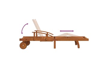 2-osainen Aurinkotuolisarja pöydällä täysi akasiapuu - Ruskea - Puutarhakalusteet - Puutarhatuoli - Aurinkotuoli