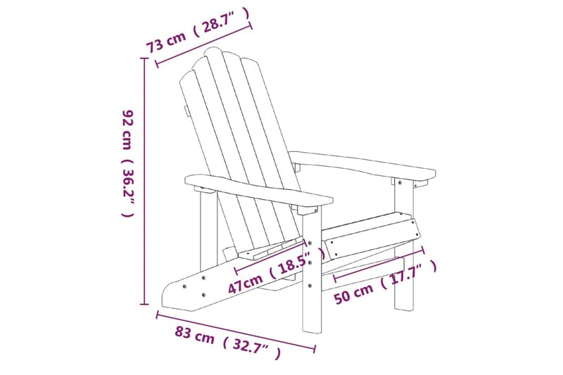 Adirondack puutarhatuoli HDPE valkoinen - Valkoinen - Aurinkotuoli
 - Kansituoli