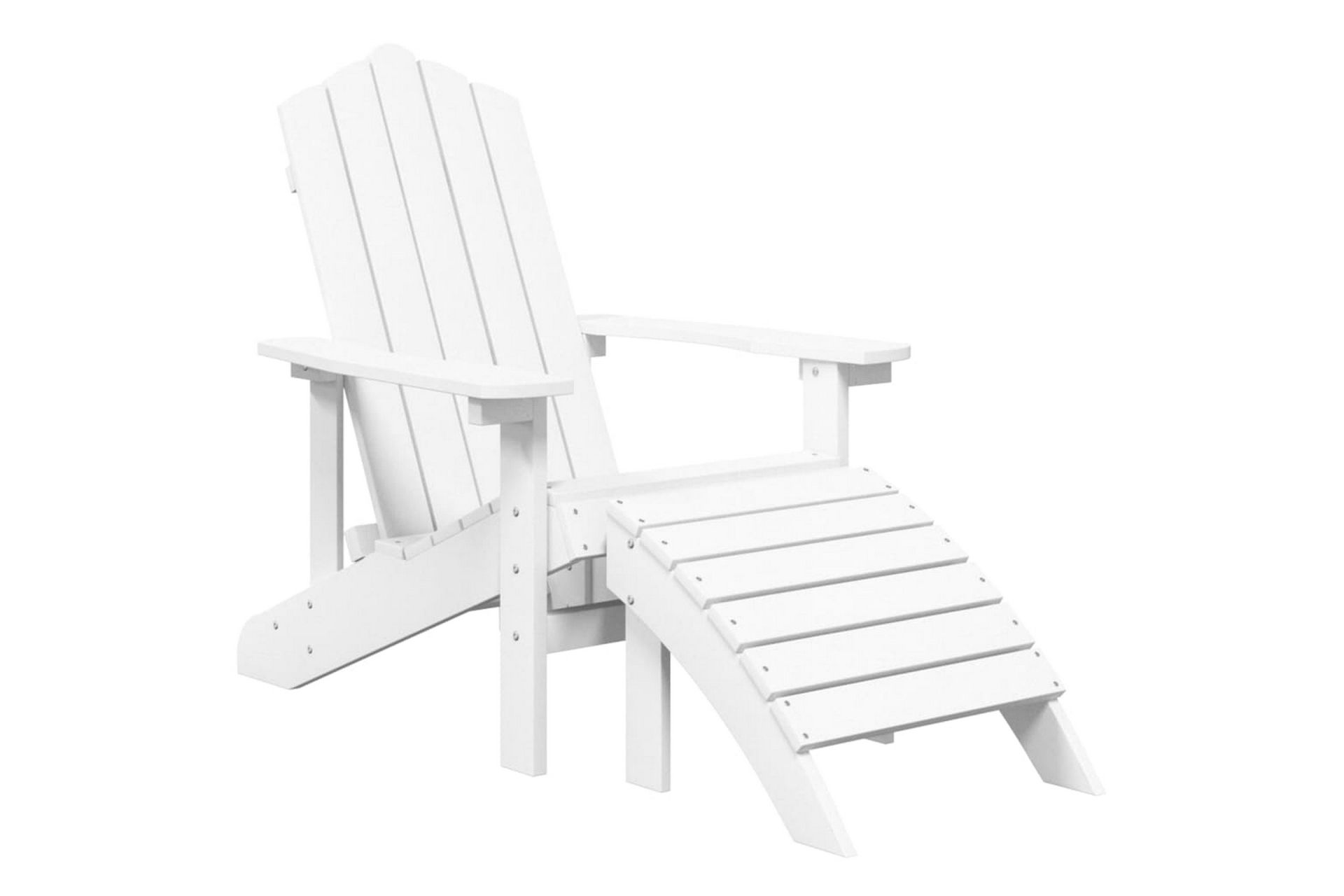 Adirondack puutarhatuoli jalkajakkaralla HDPE valkoinen - Valkoinen - Puutarhakalusteet - Puutarhatuoli - Aurinkotuoli