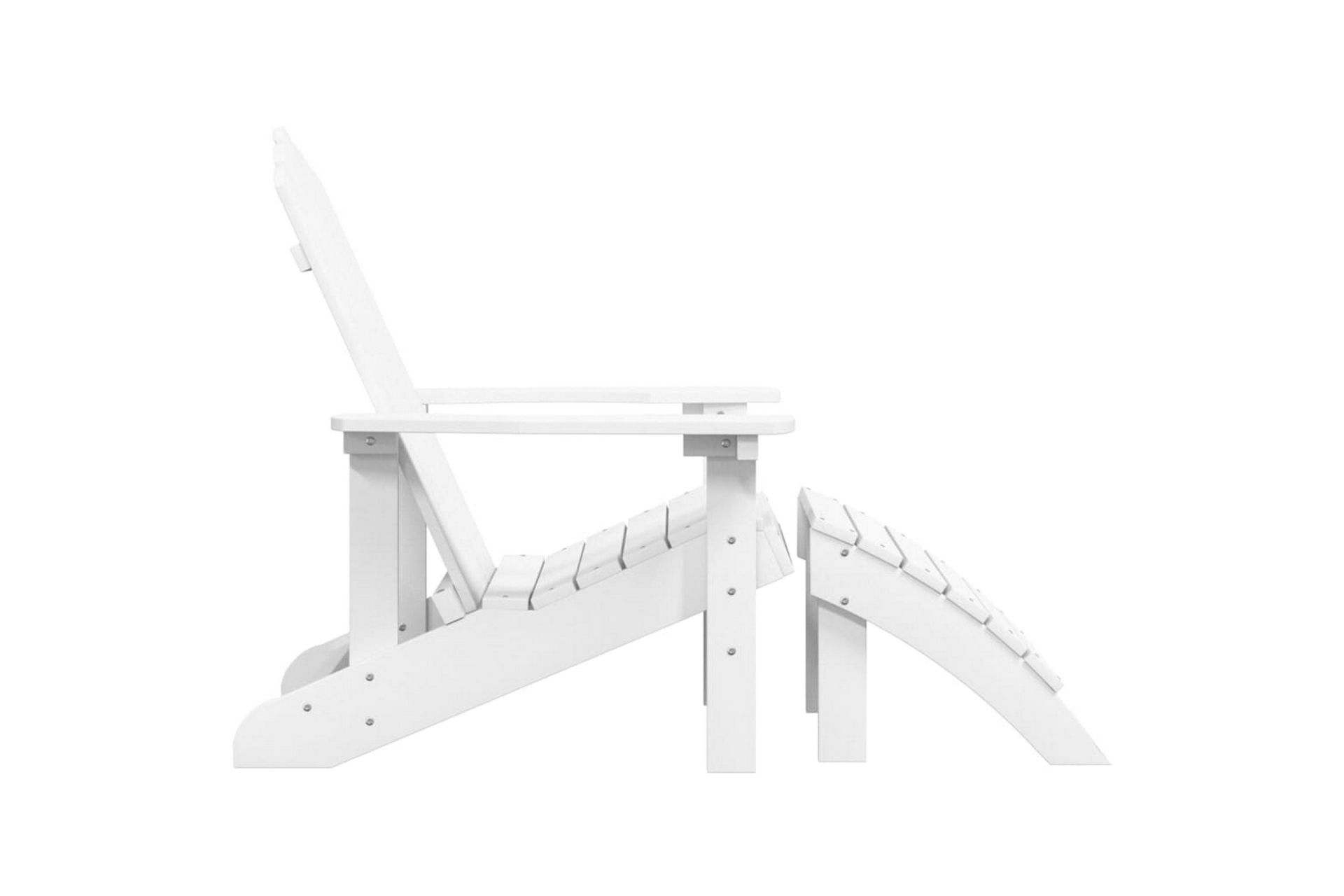 Adirondack puutarhatuoli jalkajakkaralla HDPE valkoinen - Valkoinen - Puutarhakalusteet - Puutarhatuoli - Aurinkotuoli